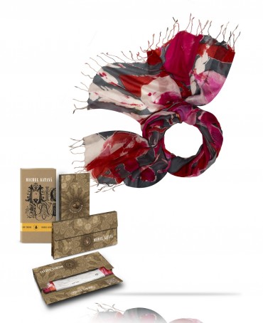 Палантин Женский S23-FLEUR.MODERNE/ROSE.CLAIR